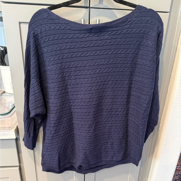 Market & Spruce Navy Cable Knit Dolman Sweater XL - Picture 13 of 16